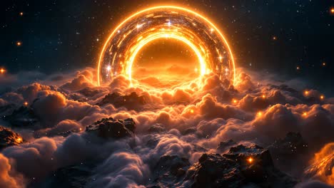 cosmic portal through clouds