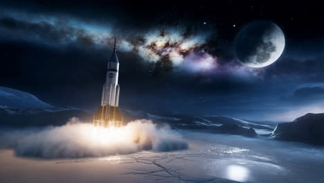 rocket launch from an alien world