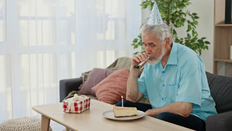 Senior Man Celebrating Birthday