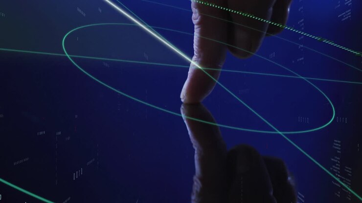 Animation of data processing and biometric finger reading