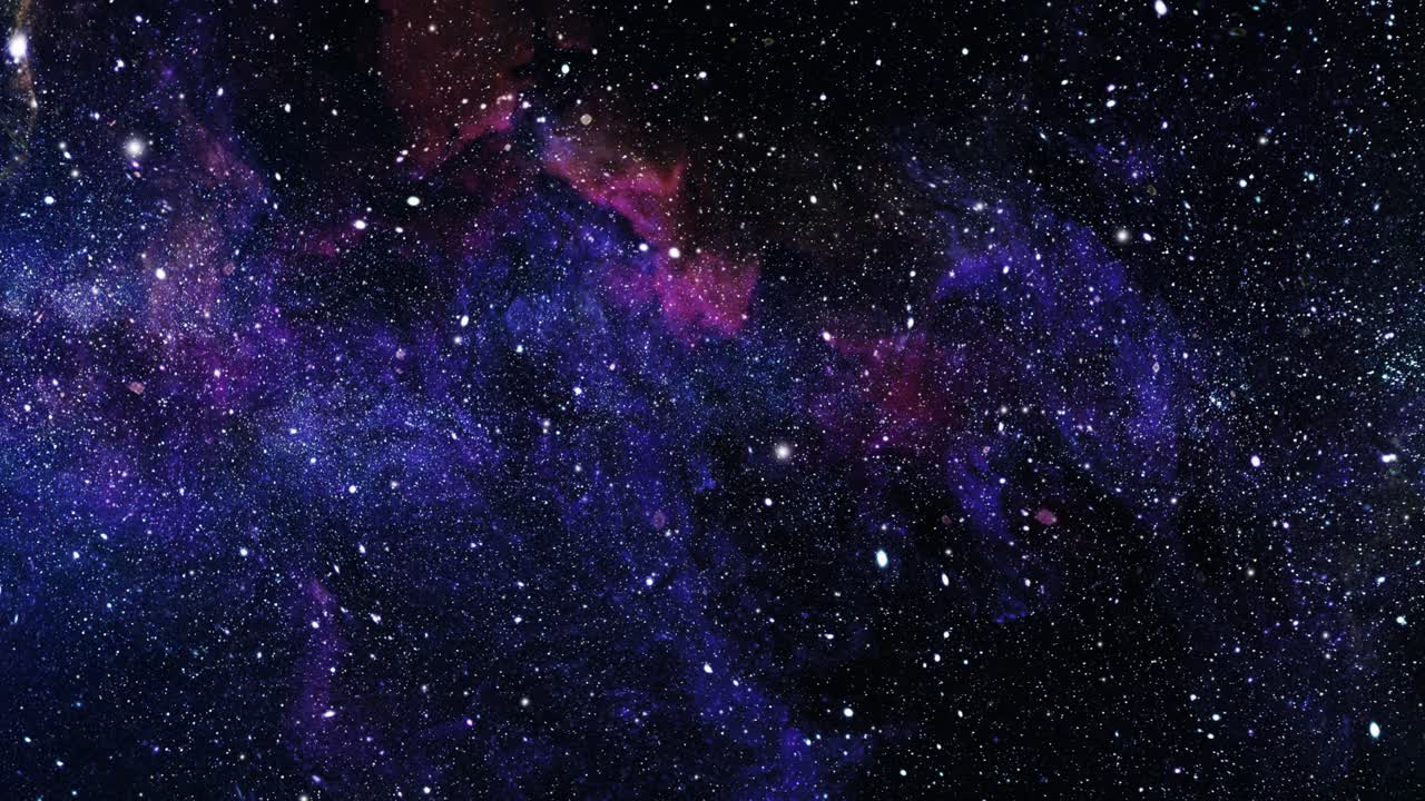 黑暗宇宙中，周围环绕着星星的星云