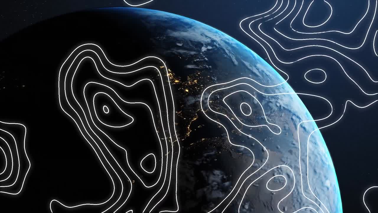 Animation of lines map over globe