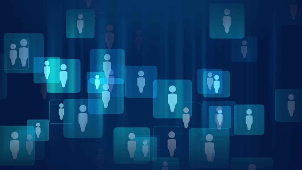 Social Person icons on network background