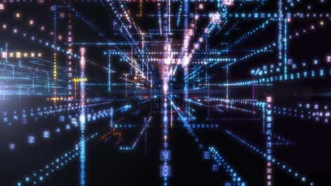 3D Big Data Digital tunnel. Technology concept background