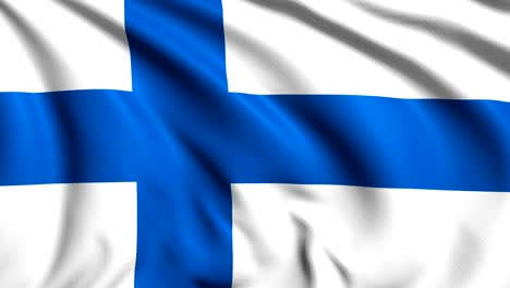 flag of finland with fabric structure in the wind (loopable)