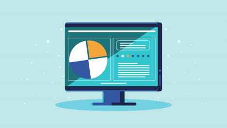 statistics infographic in desktop animation