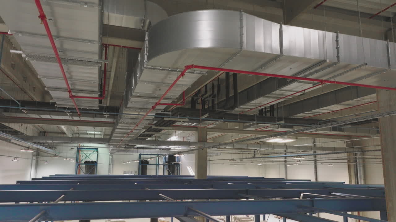 Industrial Facility Interior with Utility Systems
