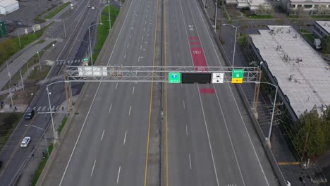 overhead aerial of west seattle bridge closed for repair