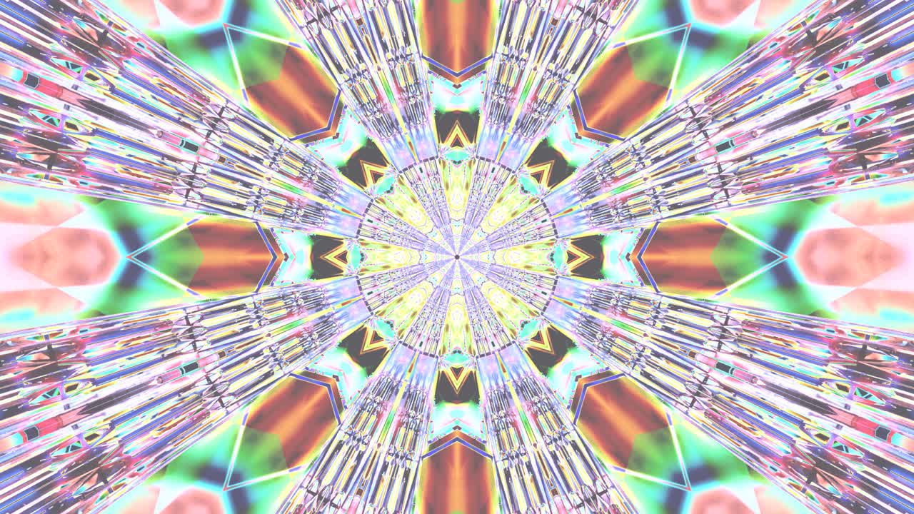 Dynamic tunnel video loop showcases vibrant patterns and colors that continuously shift and transform. This seamless visual experience is perfect for creating a captivating atmosphere