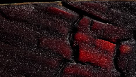 burning wooden surface. close up. time lapse.