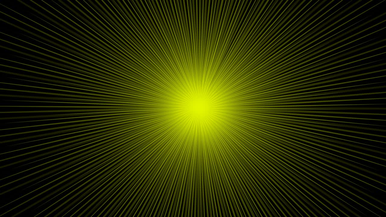 Sun rays pattern yellow, black background animation. Stripes sun rotating motion.