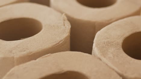 close-up of toilet paper rolls