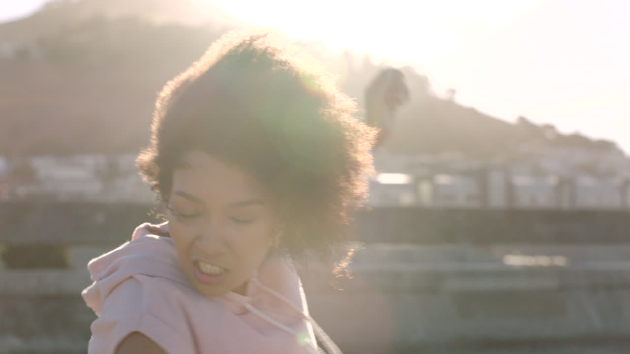 Trendy African dancer practicing choreography