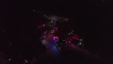 night-aerial-shot-of-ambulance-and-police-cars