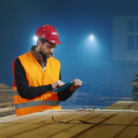 An-engineer-works-in-a-warehouse-and-uses-a-tablet-6