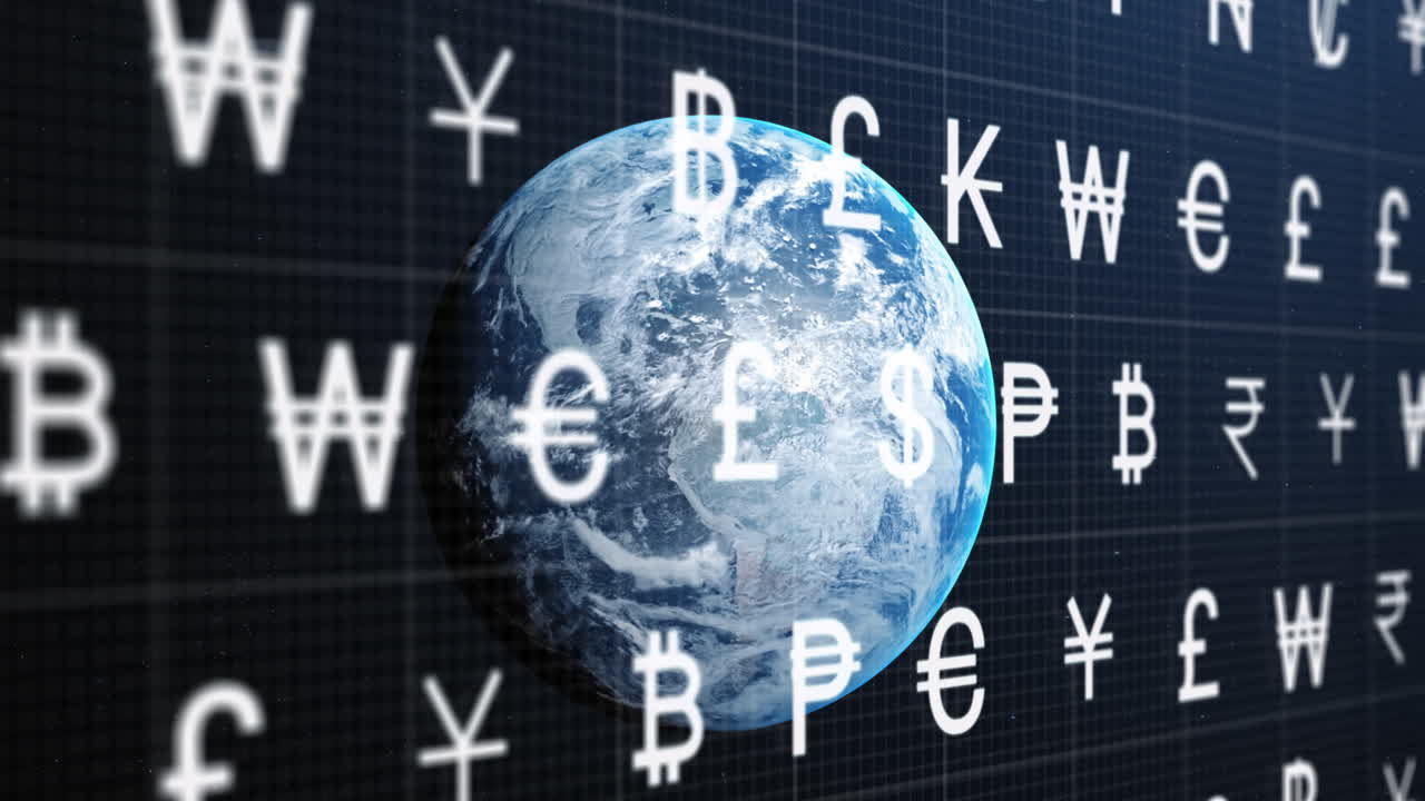 문자 및 숫자의 애니메이션 전 세계를 가로질러 처리