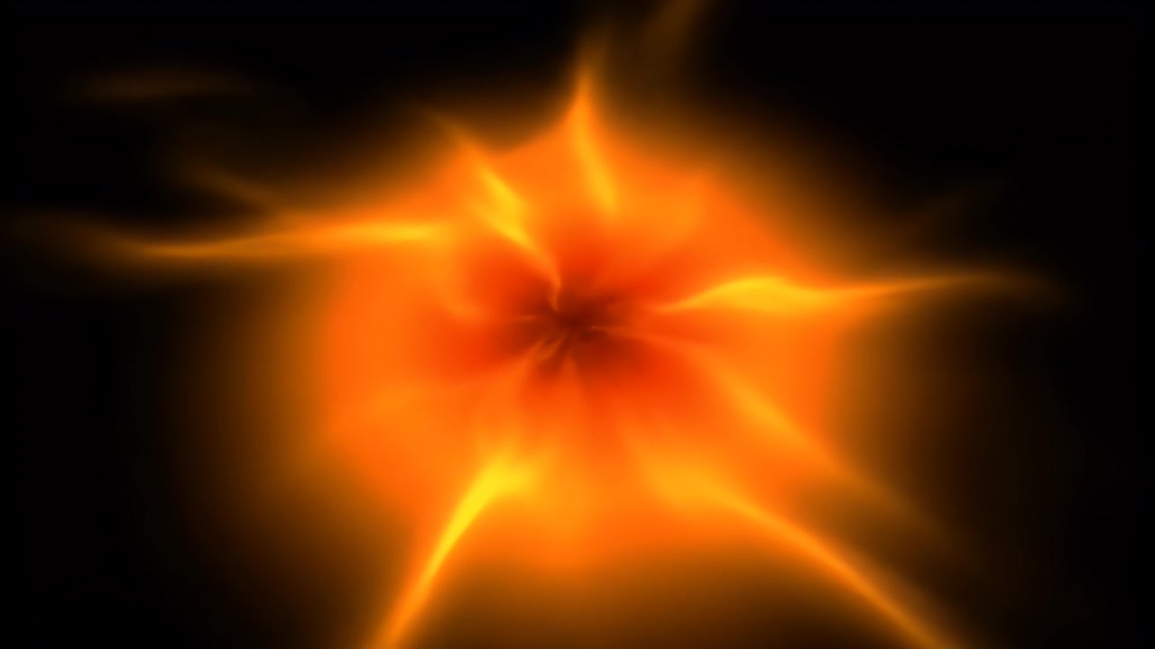 Pulso de energía naranja brillante abstracto sobre fondo negro