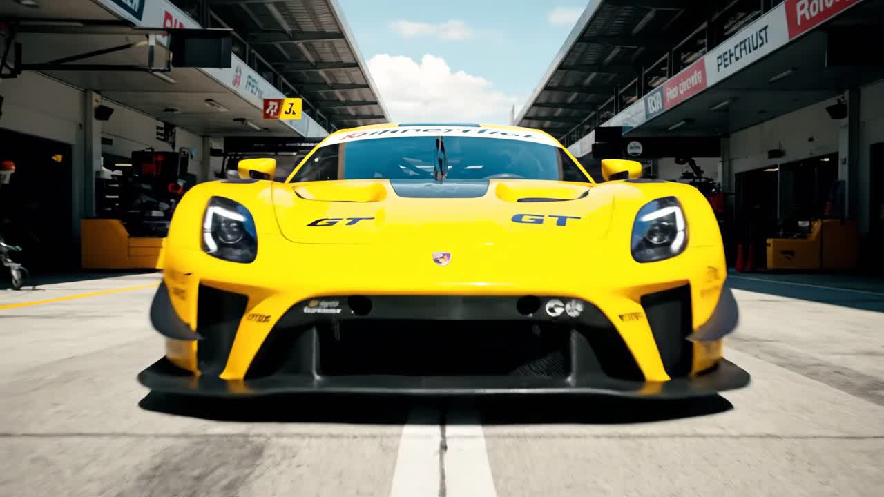 Yellow GT Race Car