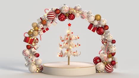 christmas tree on pedestal seamless loop 3d render animation