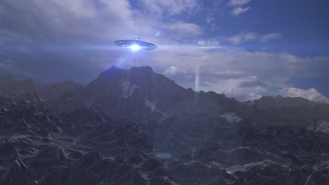 ufo over a mountain range