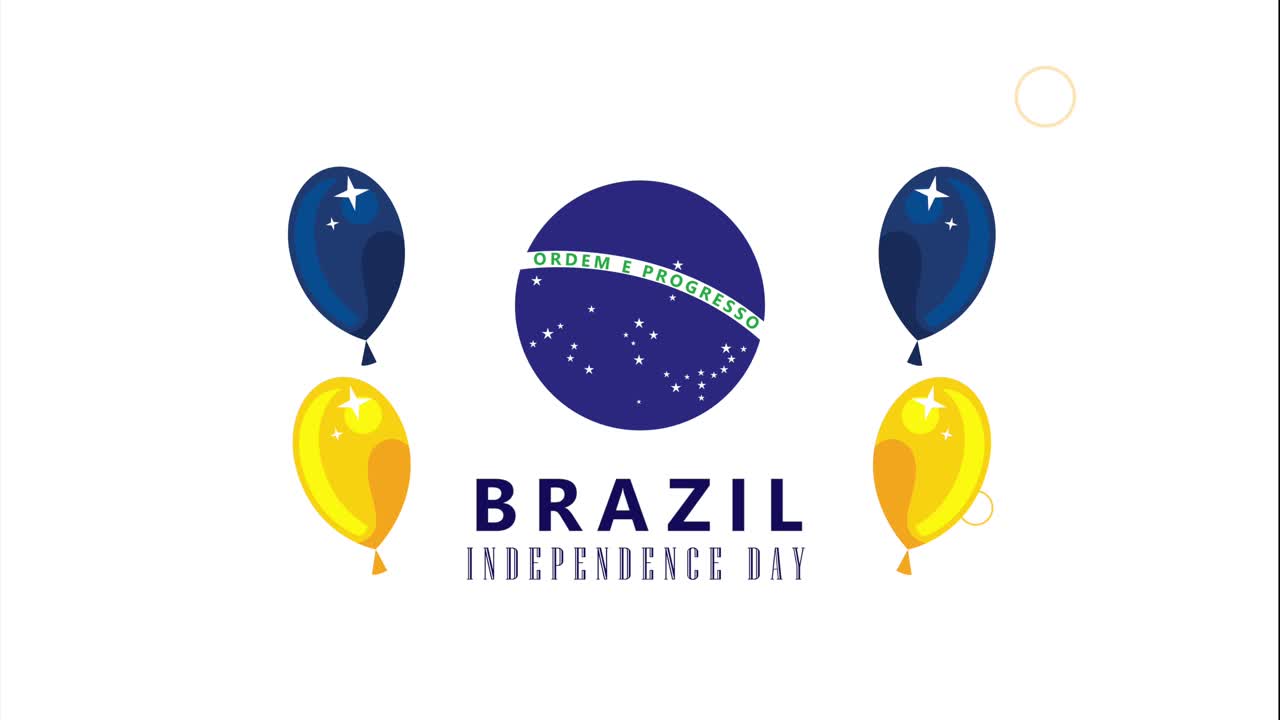brazil independence lettering with balloons helium