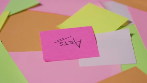 Education-Concept-Of-Revolving-Sticky-Notes-With-Arts-Written-On-Top-Note-1