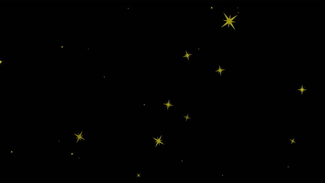 animation of gold stars falling on black background