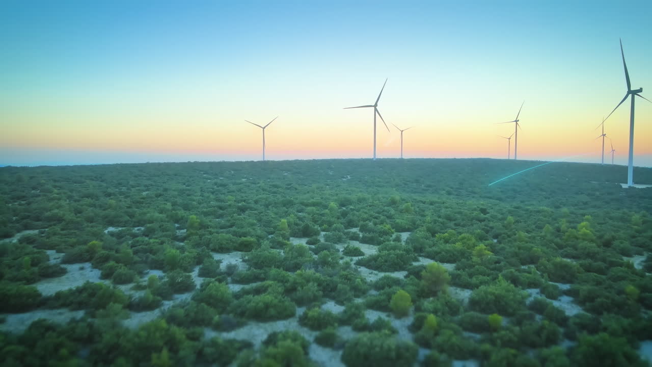 ingegnere meccanico che regola le impostazioni della turbina eolica dal suo laptop - rendering cgi