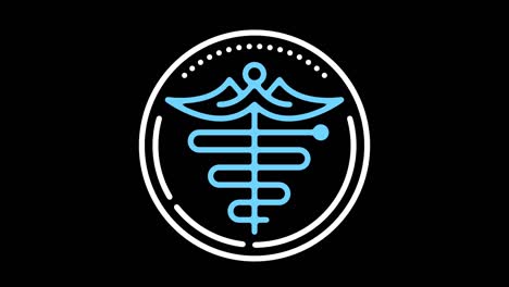 staff of hermes line icon animation with alpha