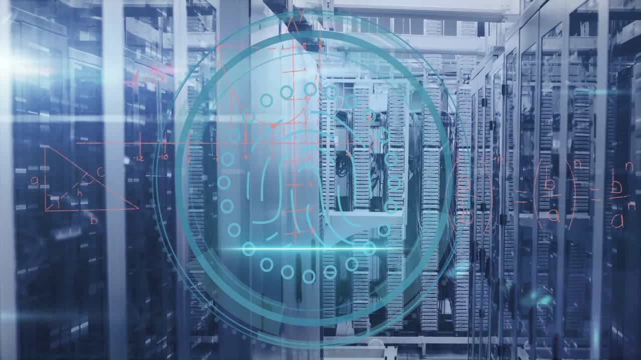 animación del alcance y procesamiento de datos a través de servidores informáticos