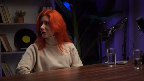 podcast interview with a woman