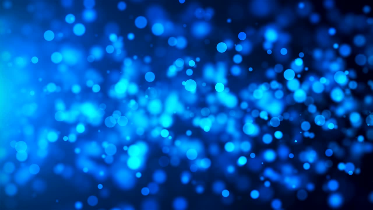 hermoso bokeh azul brillante, poca profundidad de campo, fondo abstracto generado por computadora, fondo de renderización 3d