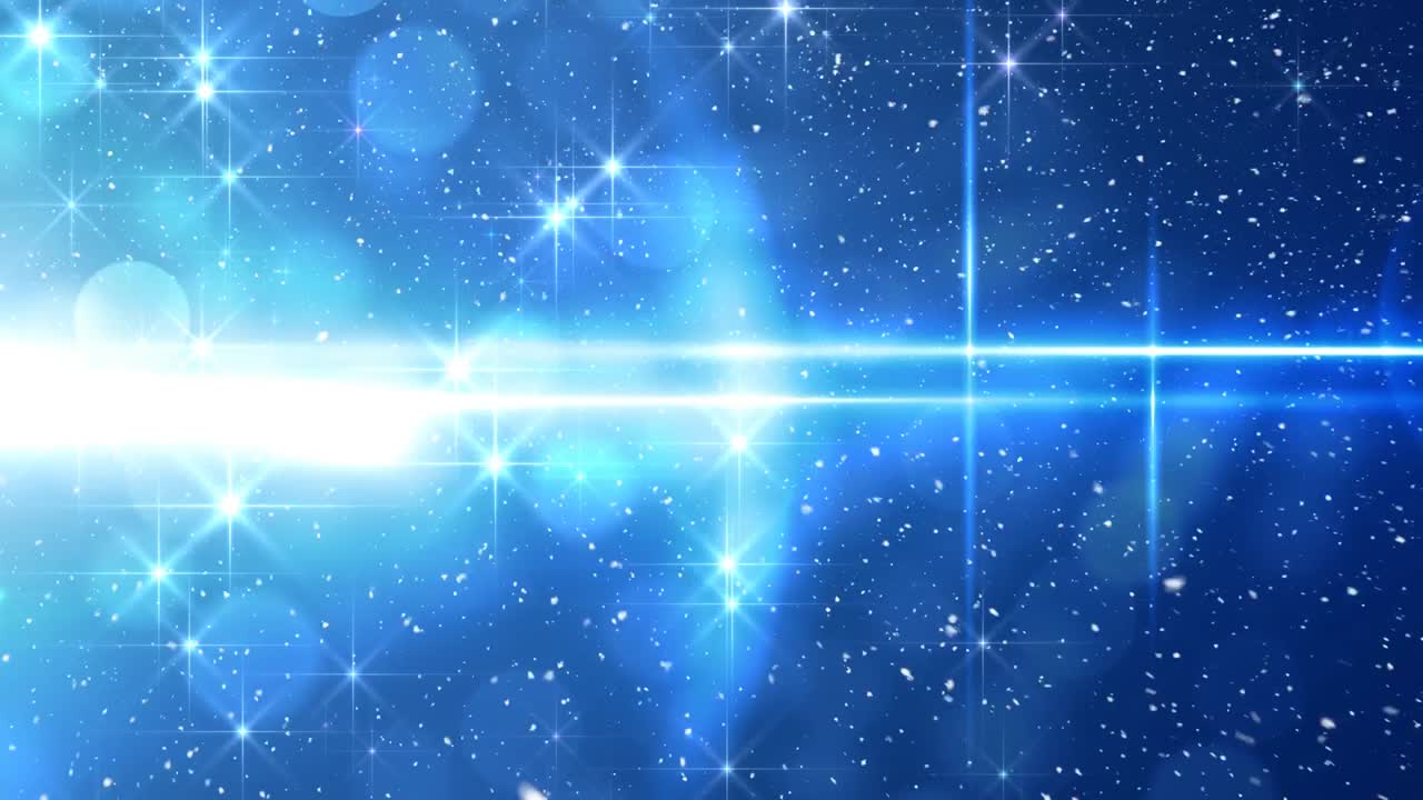 보케 빛의 크리스마스 원과 함께 눈이 내리고 있습니다.