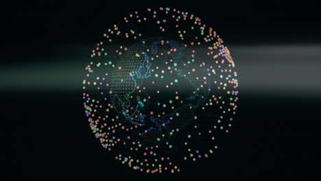 globe with colorful dots animation representing global network connections