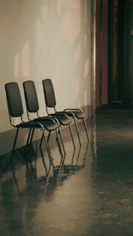 empty waiting chairs in a modern corridor