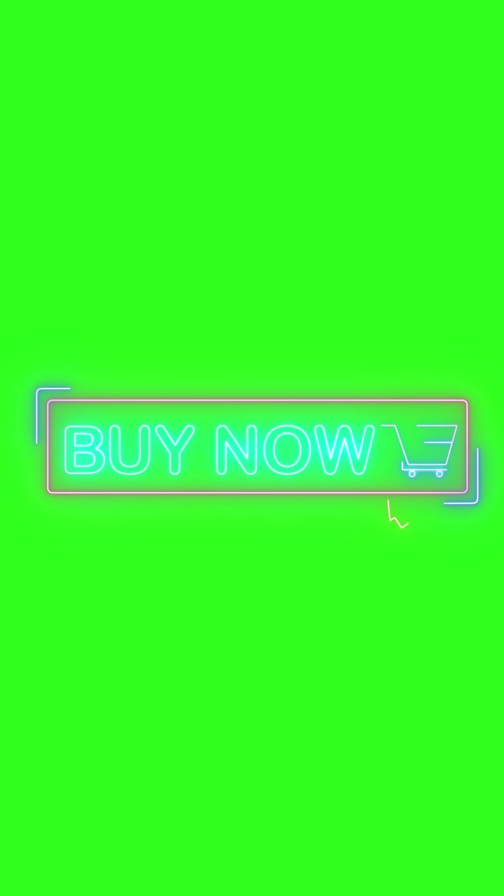 Animated Buy Now Button with Shopping Cart Icon on Green Screen