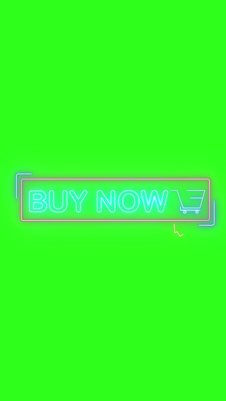 Animated Buy Now Button with Shopping Cart Icon on Green Screen