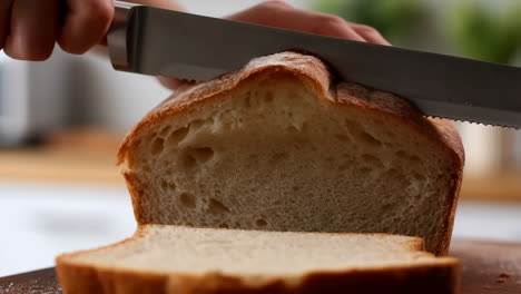 Slicing a Fresh Loaf of Bread