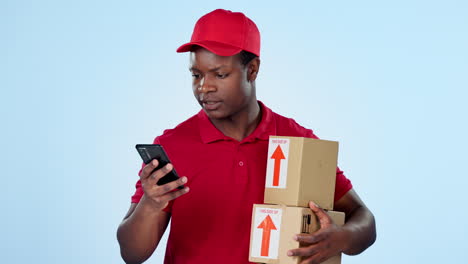 Box,-green-screen-or-delivery-guy-with-phone