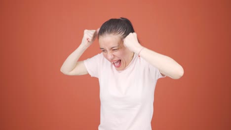 woman exploding with anger.