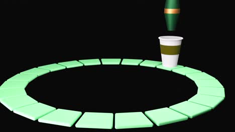 3d rendering of a coffee cup and circle