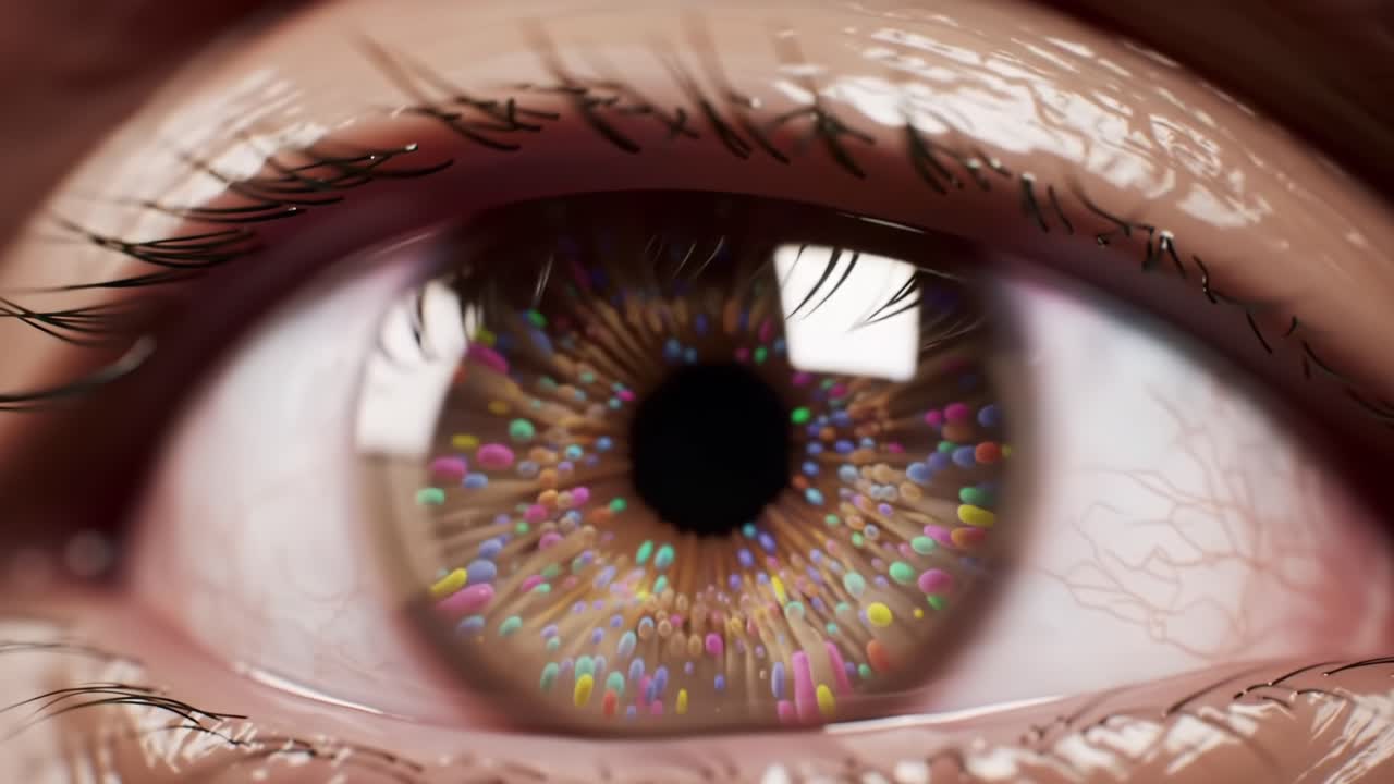 An Artistic Exploration of the Intricate Patterns and Colors Within an Eye, Showcasing Its Stunning Detail and Vibrant Hue Variation in Close-Up