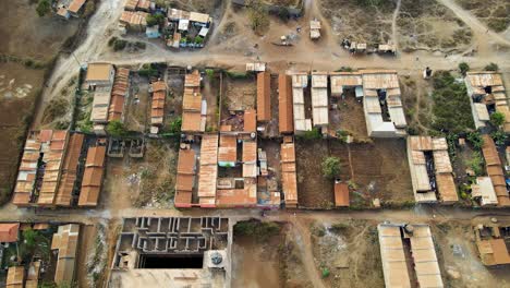 vista aérea de un avión no tripulado del asentamiento rural de kenia
