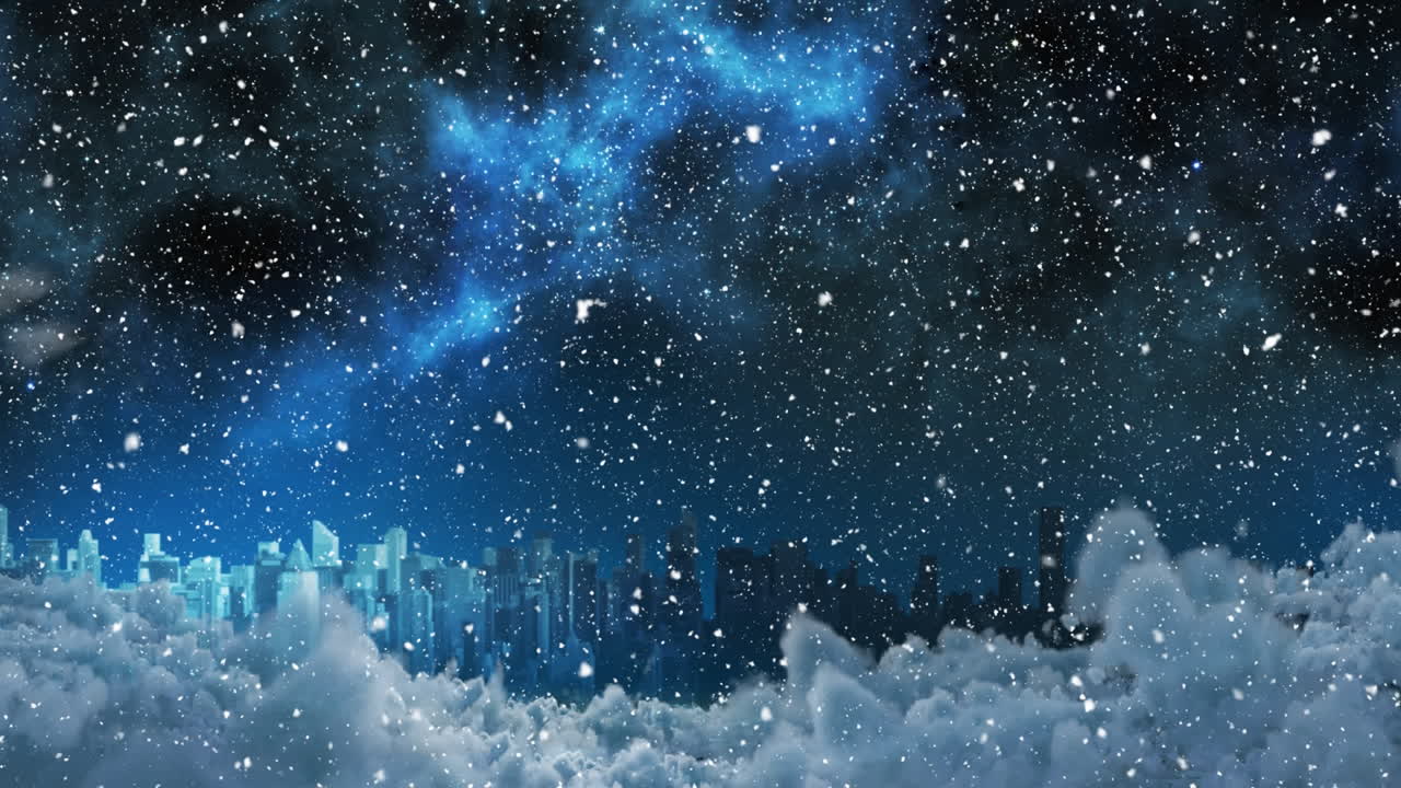 зимний пейзаж ночью