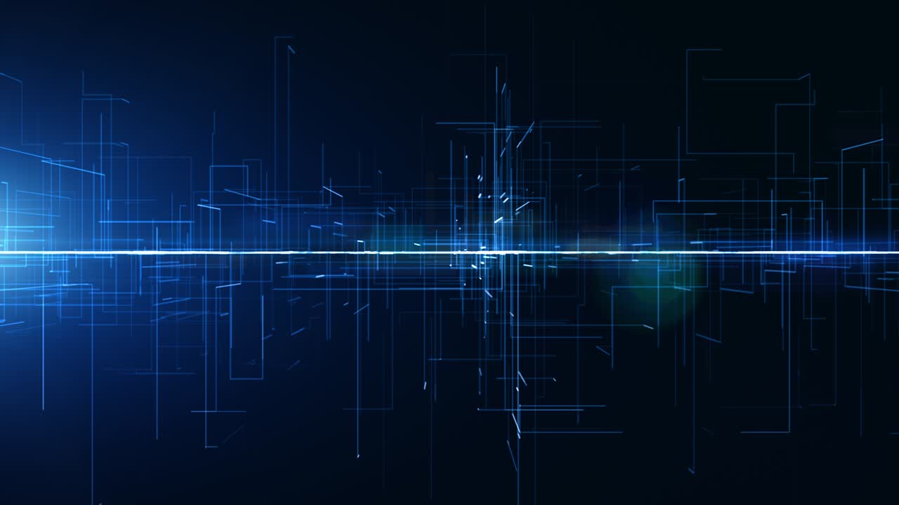 fondo abstracto digital, ciberespacio digital y conexiones de red tecnológicas. animación 4k