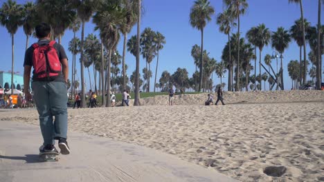 Skateboarder-Auf-Venice-Beach-Path-La