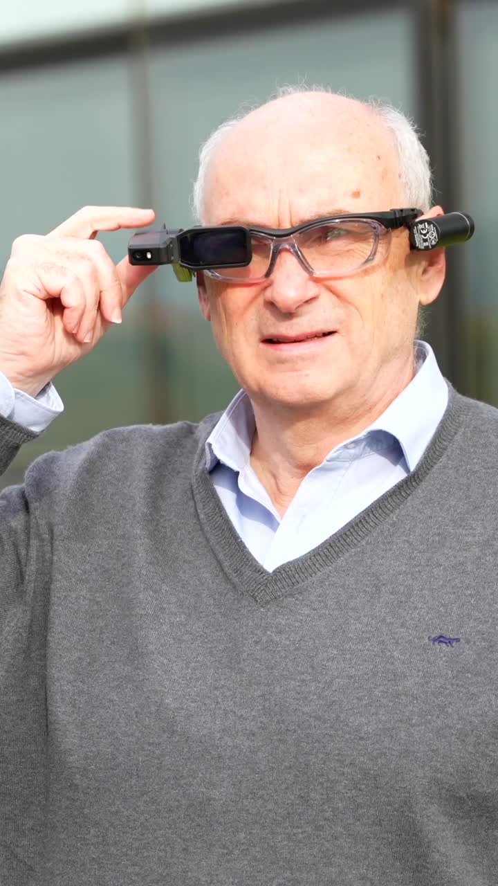 Man Wearing Smartglasses