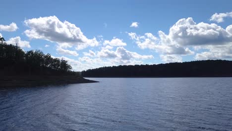 turning boat pov of lake shore