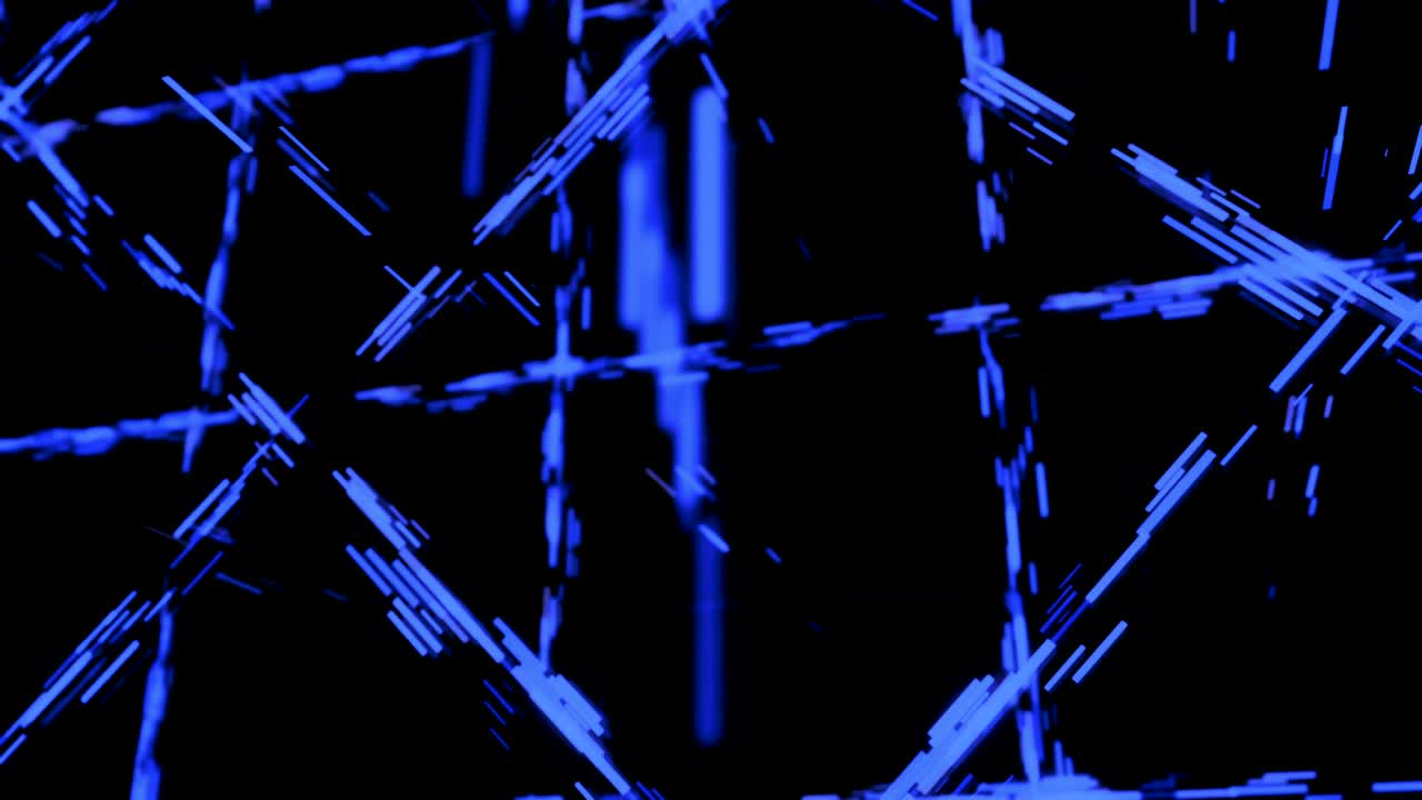 líneas púrpuras cortas abstractas que se mueven a lo largo de la trayectoria recta en todos los lados en fondo negro, bucle sin costuras. animación. fondo futurista de rayas brillantes