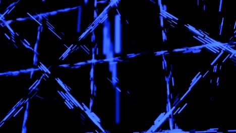 líneas púrpuras cortas abstractas que se mueven a lo largo de la trayectoria recta en todos los lados en fondo negro, bucle sin costuras. animación. fondo futurista de rayas brillantes